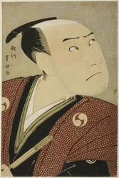 El actor Sawamura Sojuro III como Oboshi Yuranosuke en la obra "Edo no Hana Ako no Shiogama," interpretada en el Teatro Kiri en el cuarto mes, 1796