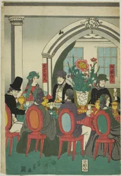 Extranjeros de cinco naciones en un banquete (Gokakoku ijin shuen no zu)