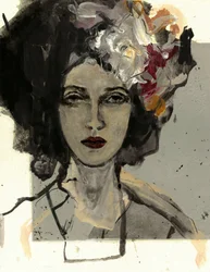 Retrato floral oscuro