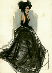 Una elegante dama vestida de negro