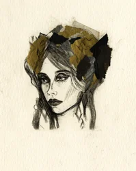 Retrato expresivo de una mujer