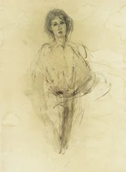 Boceto de una mujer pensativa