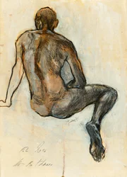 Estudio de una figura masculina sentada