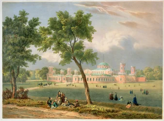 El Palacio de Pedro el Grande en Moscú, impreso por Edouard Jean-Marie Hostein, publicado por Lemercier, París, 1840s