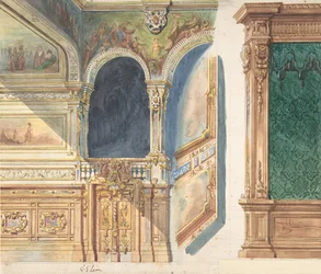 Diseño para un Interior, posiblemente un Teatro, ca. 1860-80
