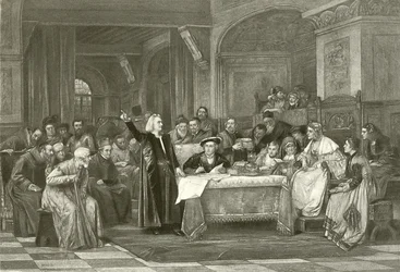Colón ante Isabel (grabado)