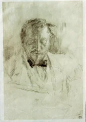 Autorretrato. Grabado de Valentin Alexandrovich Serov (1865-1911)