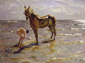Bañando un caballo, 1905