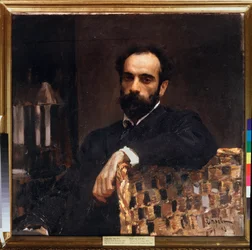 Retrato del artista Isaac Levitan (1861-1900). Pintura de Valentin Alexandrovich Serov (1865-1911), óleo sobre lienzo