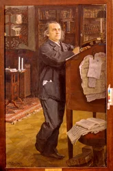 Retrato del compositor Alexander (Alexander) Serov (1820-1871). Pintura de Valentin Alexandrovich Serov (1865-1911), óleo sobre lienzo