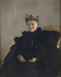 Retrato de Maria Fyodorovna Morozova, de soltera Simonova 1830-1911, 1897
