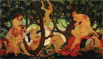 Recogiendo manzanas, 1917