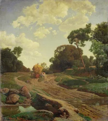 Paisaje con carro de heno, c.1858