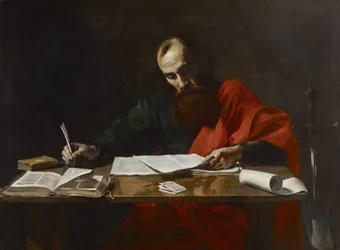 San Pablo escribiendo sus epístolas