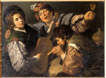 Tres hombres haciendo música, c.1616