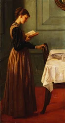Estudio de una niña leyendo