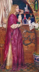 La Reina estaba en el salón, comiendo pan y miel (óleo sobre tabla)