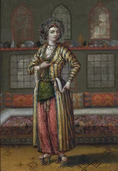 Una dama noble de Constantinopla con zapatos de Hammam