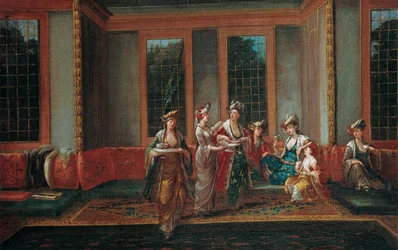 Mujeres bebiendo café, 1720s