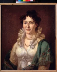 Retrato de la princesa Isabella de Conti (Retrato de la princesa Isabella de Conti) - Pintura de Vasili Andreyevich Tropinin (Vassili Tropinine) (1776-1857), óleo sobre lienzo, alrededor de 1810 - Arte ruso del siglo XIX - Museo de colecciones privadas en 