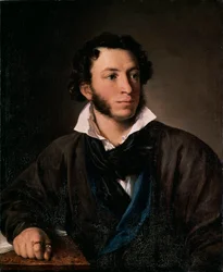 Retrato del autor Alexander Pushkin (Retrato del autor Alexander Pushkin) - Pintura de Vasili Andreyevich Tropinin (Vassili Tropinin) (1776-1857), óleo sobre lienzo