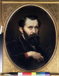 Auto retrato. Pintura de Vasily (Vasily) Grigoryevich Perov (1834-1882), óleo sobre lienzo