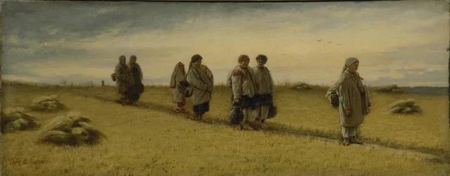 El regreso de los segadores del campo en la provincia de Ryazan, 1874