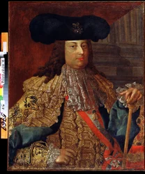 Retrato del emperador Francisco I de Austria (1708-1765). Pintura de Vasili Kozmich Berezin (1743-siguiente 1795). Óleo sobre lienzo, 88 x 69 cm, arte ruso del siglo XVIII. Museo Estatal de Arte, Nizhny Novgorod (Rusia).