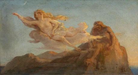 Nube y acantilado. Ilustración del poema El acantilado por M. Lermontov, 1900s