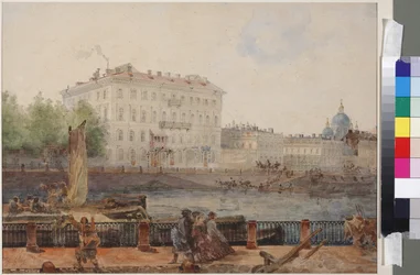 Casa de M.D. Tarasova en el malecón de Fontanka, por Vasily Semyonovich Sadovnikov (1800-1879)