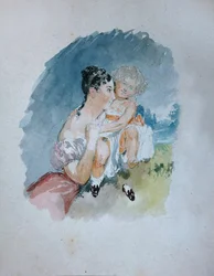 Retrato de la condesa Stefania zu Sayn-Wittgenstein, née Radziwill 1809-1832 con su hija María