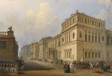 Vista del Nuevo Hermitage a Través de la Calle Millionnaya, 1851