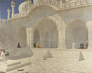 La Mezquita de la Perla Moti Masjid, Delhi, 1880s