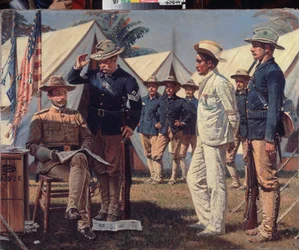 Un espion (Un espía) (episodio de la Guerra Hispanoamericana o desastre del 98 (abril a agosto de 1898) - Pintura de Vasili Vasilyevich Vereshchagin (Vassili Vereshchagin) (1842-1904), óleo sobre lienzo