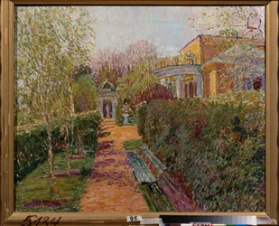 Un pavillon de the - A tea pavilion - Peinture de Vasili Vasilyevich Perepletchikov (1863-1918), huile sur toile