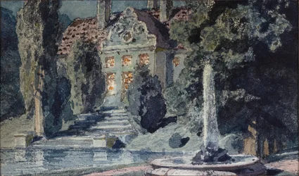 Decoración preparatoria para la ópera ""Boris Godunov"" de Modeste Mussorgsky (1839-1881) - Escenografía para la ópera Boris Godunov de M Mussorgsky - Obra de Vasili Dmitrievich Polenov (1844-1927), acuarela sobre papel