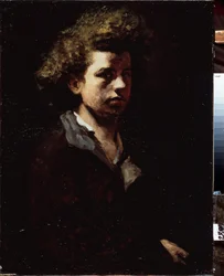 Auto retrato. Pintura de Vasili Maximovich Maximov (1844-1911), óleo sobre lienzo