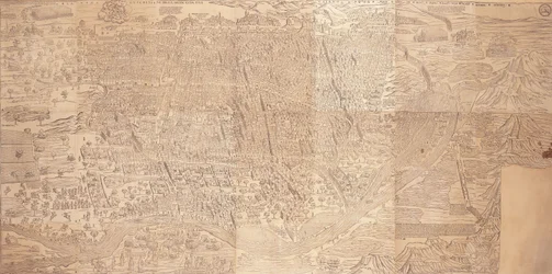 Mapa de El Cairo, vista de pájaro, 1549