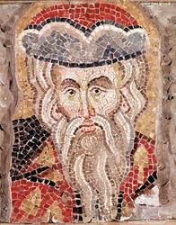 Cabeza de un profeta (detalle de mosaico)