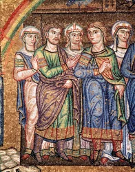 Vida de Noé, los hijos de Noé (detalle del mosaico)