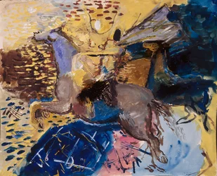 Mujer del circo a caballo