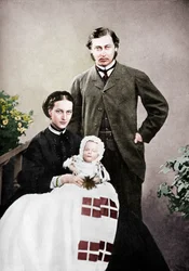 El príncipe y la princesa de Gales con el infante príncipe Alberto Víctor, 1864-1910