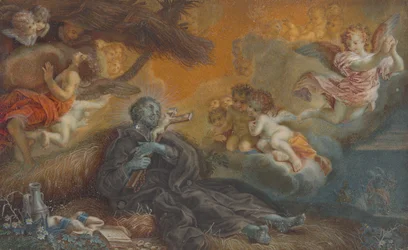 La muerte de San Francisco Javier, c.1750 (óleo sobre vitela)