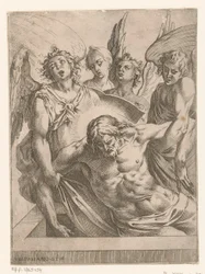 Ángeles con el cuerpo de Cristo