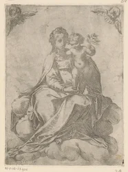María con el Niño y la rosa