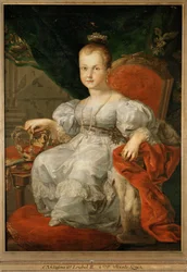 La reina Isabel II de niña (pintura sobre lienzo)