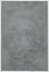 Estudio para decoración pintada de un techo, Casino de la Reina, Madrid, España