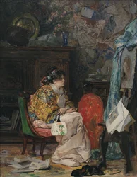 Una modelo en el estudio del artista