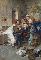 Gitanos, hombre con dos mujeres
