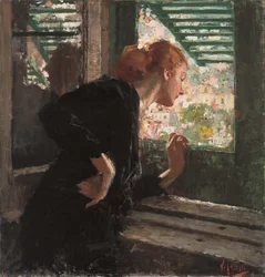 Dama en una ventana